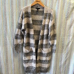 INC International Concept Cardigan Gray/White